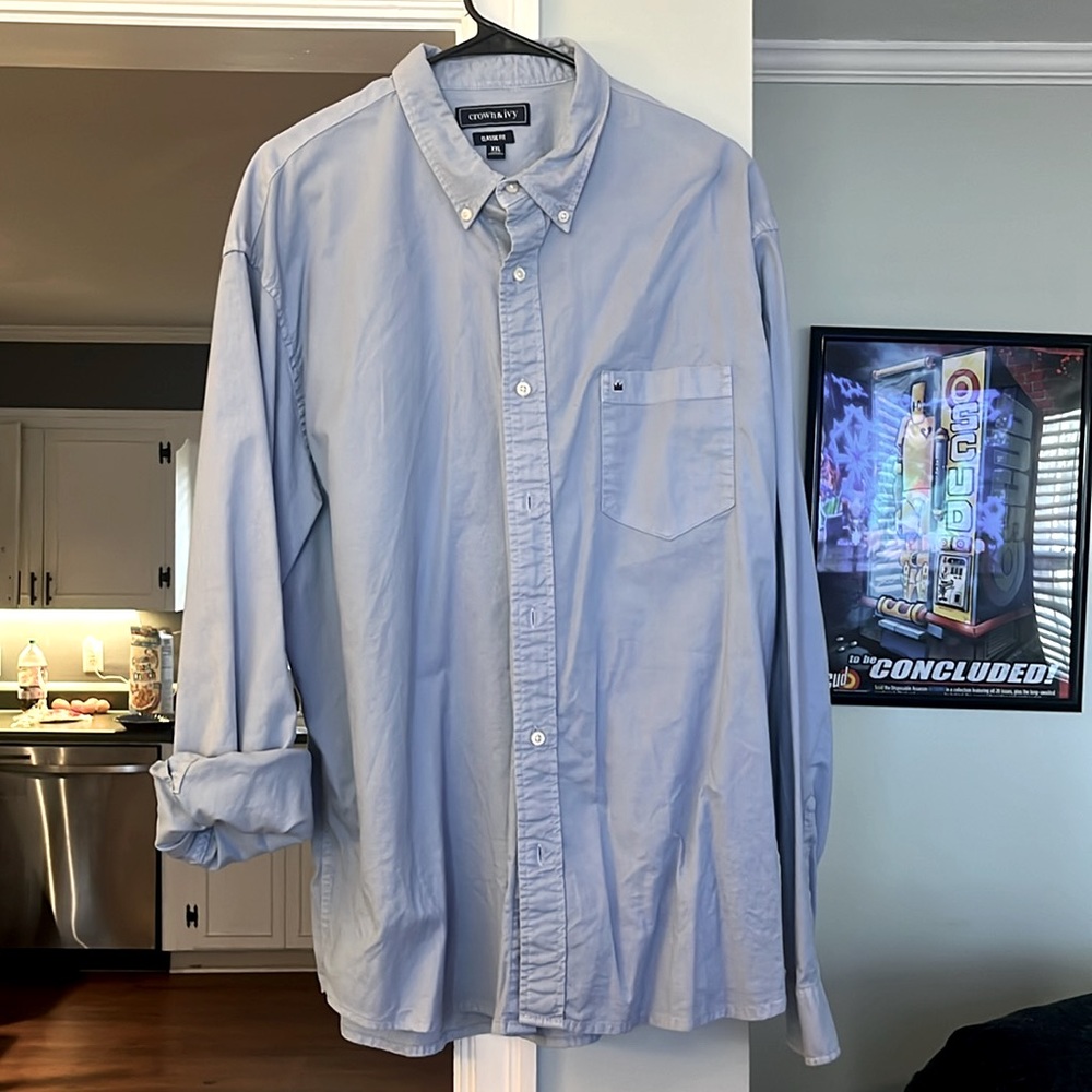 Men’s Light Blue Cotton Button Down